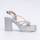 Catch You Never - Silver Partywear Sandal - view 3