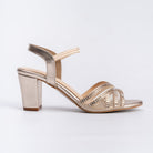 Don't Mess w Me- Gold Block Heels - view 2
