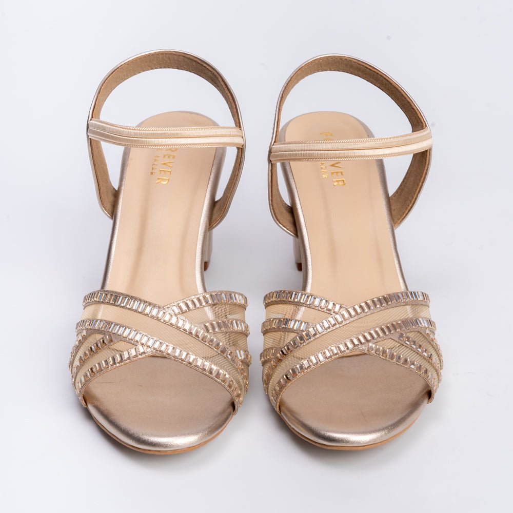 Don't Mess w Me- Gold Block Heels - view 5