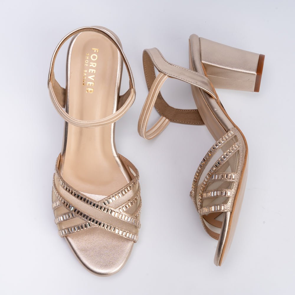 Don't Mess w Me- Gold Block Heels - view 6