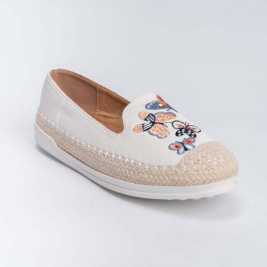 Feeling Butterflies - White Casual Loafers