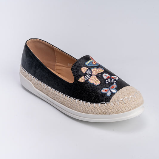 Feeling Butterflies - Black Casual Loafers