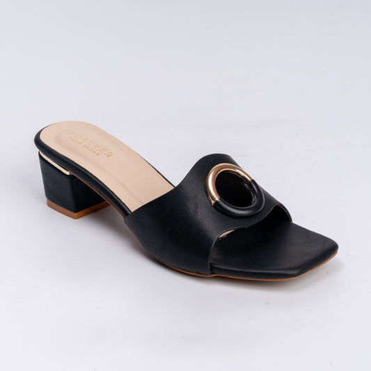 Imma Silent Assasin - Black Small Heel Slipper