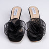 Blushing Floral Muse - Black Casual Slipper