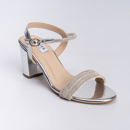 Damsel Gives Distress - Silver Party Heels