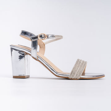 Damsel Gives Distress - Silver Party Heels