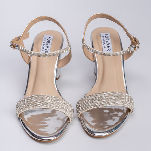 Damsel Gives Distress - Silver Party Heels
