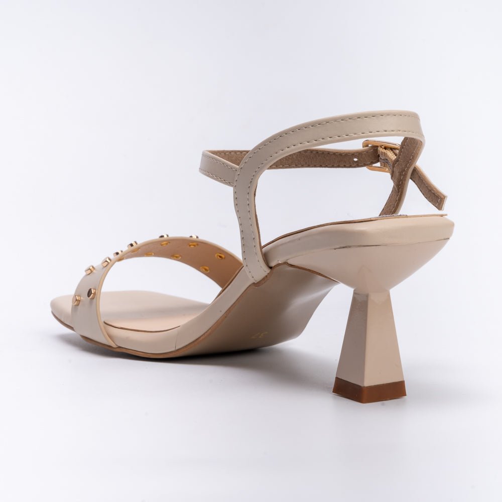 It's Giving Chique - Cream Studded Heels - view 4
