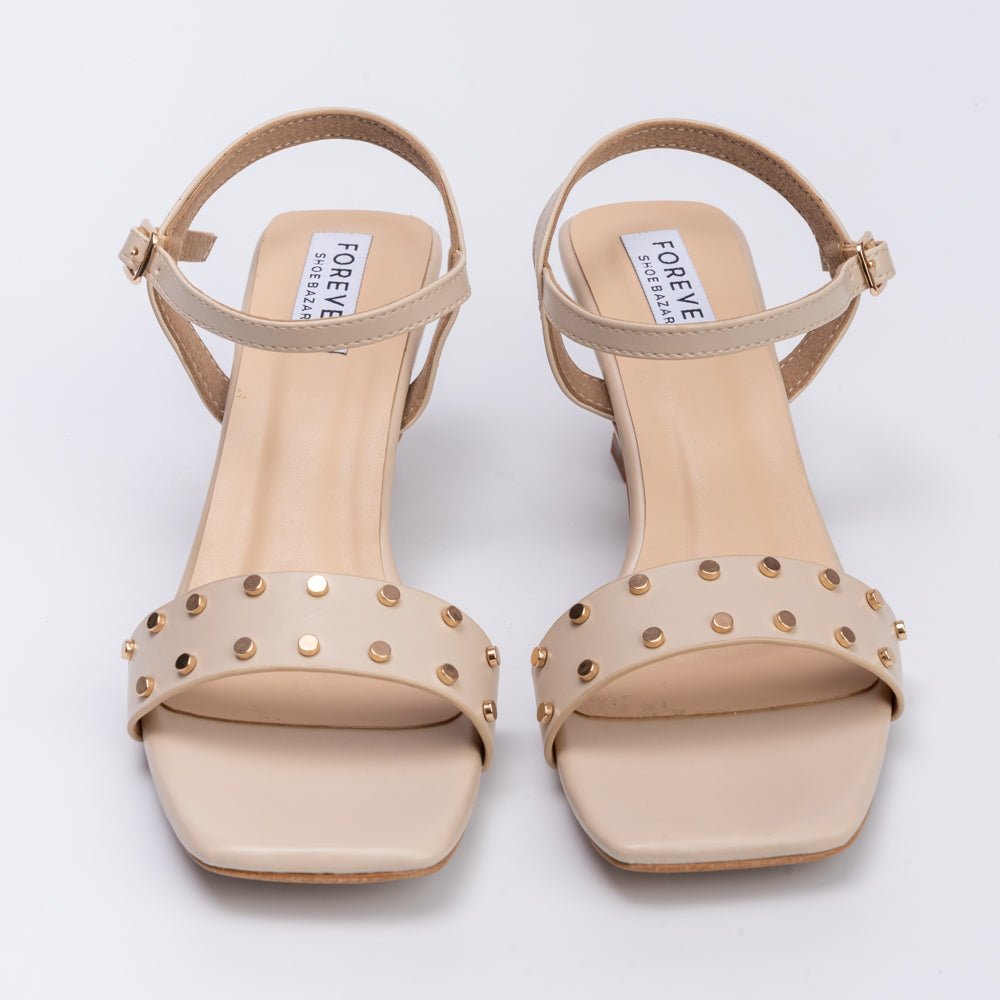 It's Giving Chique - Cream Studded Heels - view 5