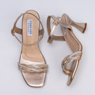 And We Twist - Gold Partywear Rhinestone Heels - view 4