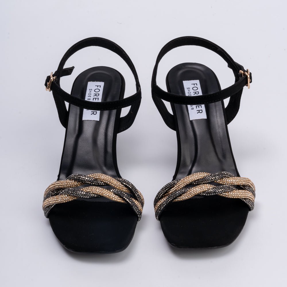 And We Twist - Black Partywear Rhinestone Heels - view 5