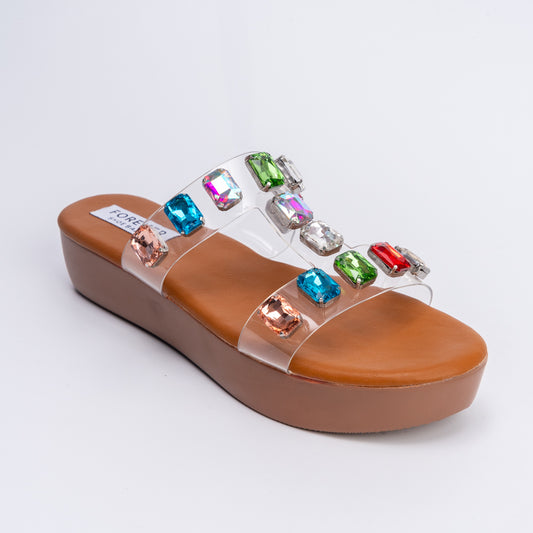 Harleys In Hawai -  Studded Tan Partywear Slippers
