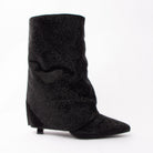 Midnight Fold - Black Embellished Ankle Boots