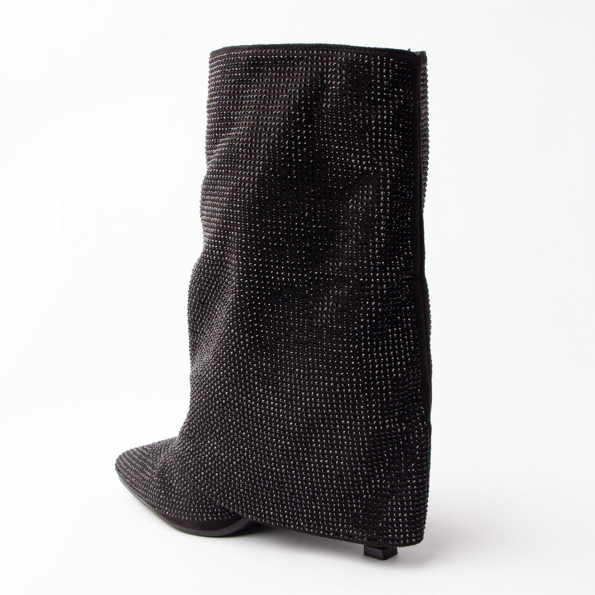 Midnight Fold - Black Embellished Ankle Boots - view 3