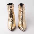 Scrunch Hour - Gold Ruched Ankle Boots - view 5