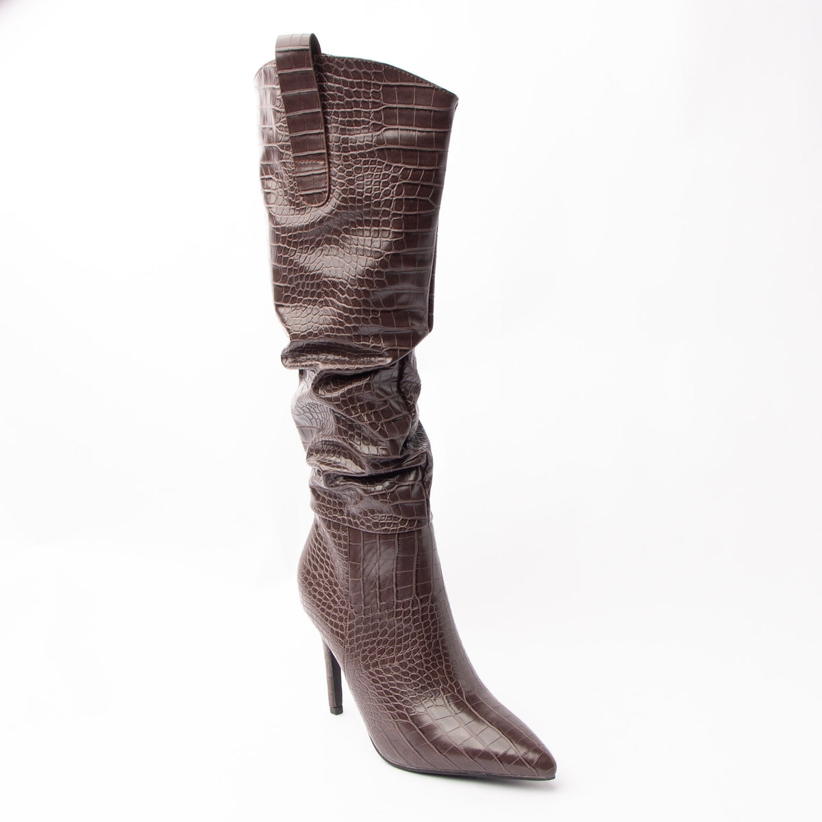 Croc Diva - Coffee Heel Boots - view 2
