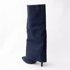 Denim Daze - Navy Fold Over Knee High Boots - view 3