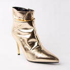 Scrunch Hour - Gold Ruched Ankle Boots - view 2