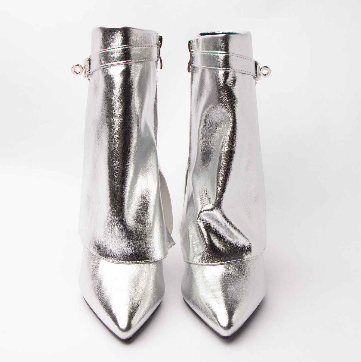 Molten Muse - Silver Metallic Ankle Boots - view 5