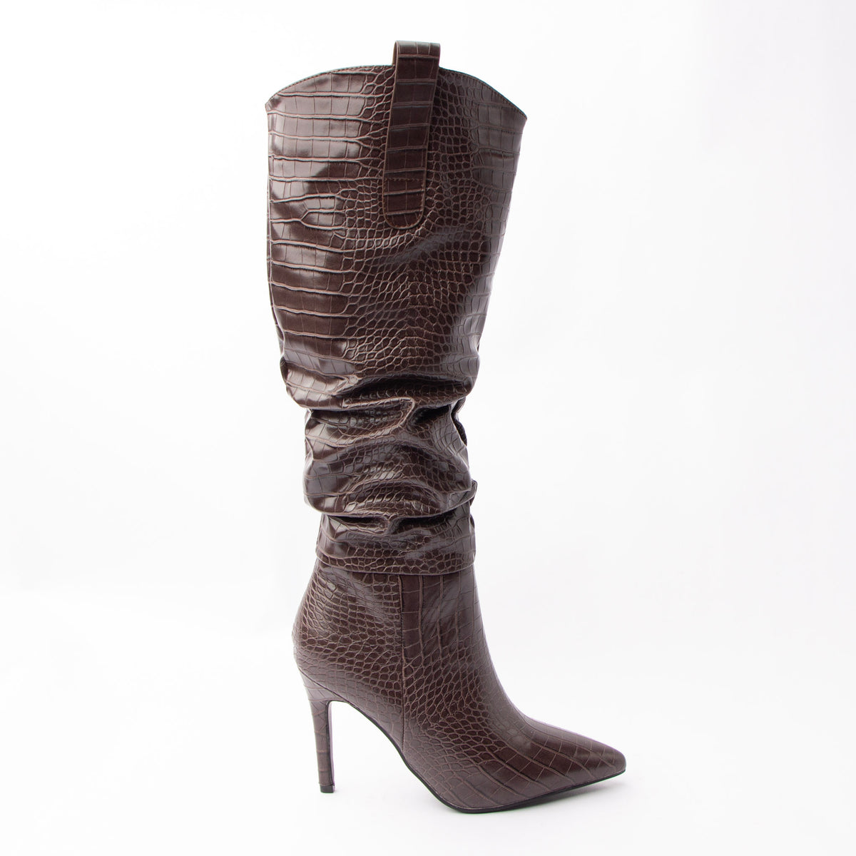 Croc Diva - Coffee Heel Boots
