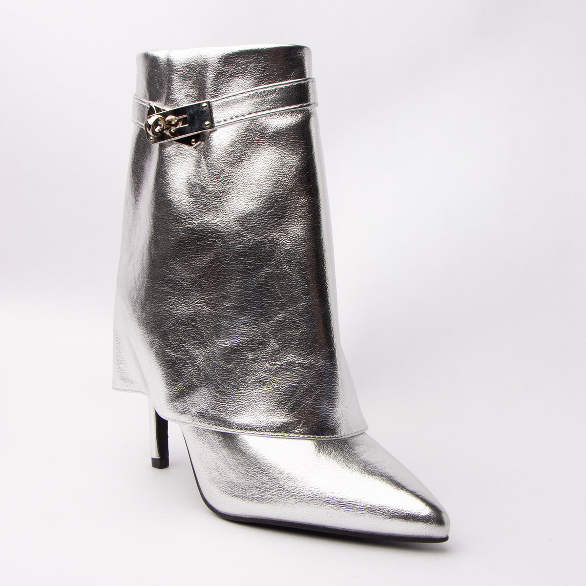 Molten Muse - Silver Metallic Ankle Boots - view 2