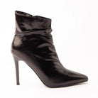 Scrunch Hour - Black Ruched Ankle Boots