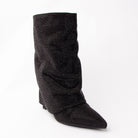 Midnight Fold - Black Embellished Ankle Boots - view 2