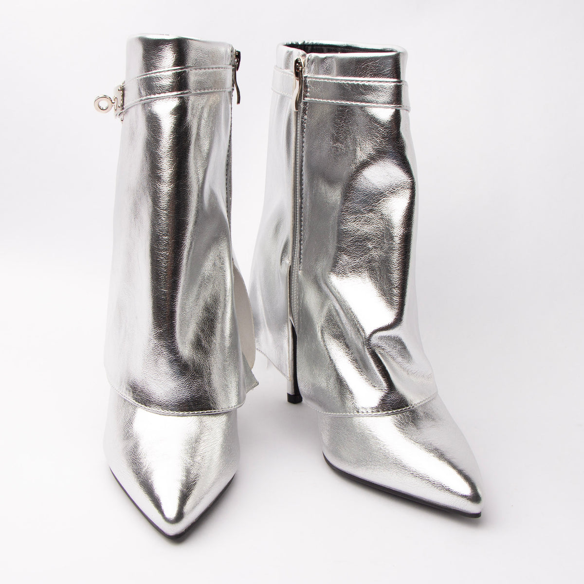 Molten Muse - Silver Metallic Ankle Boots - view 4