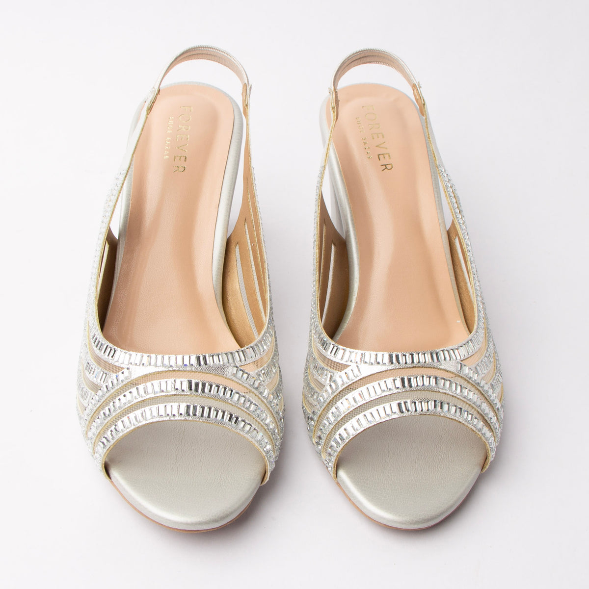 Shimmer Stack - Silver Block Heels - view 5