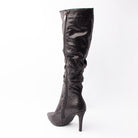 Cobra Reign - Black Snakeskin Knee High Boots - view 3