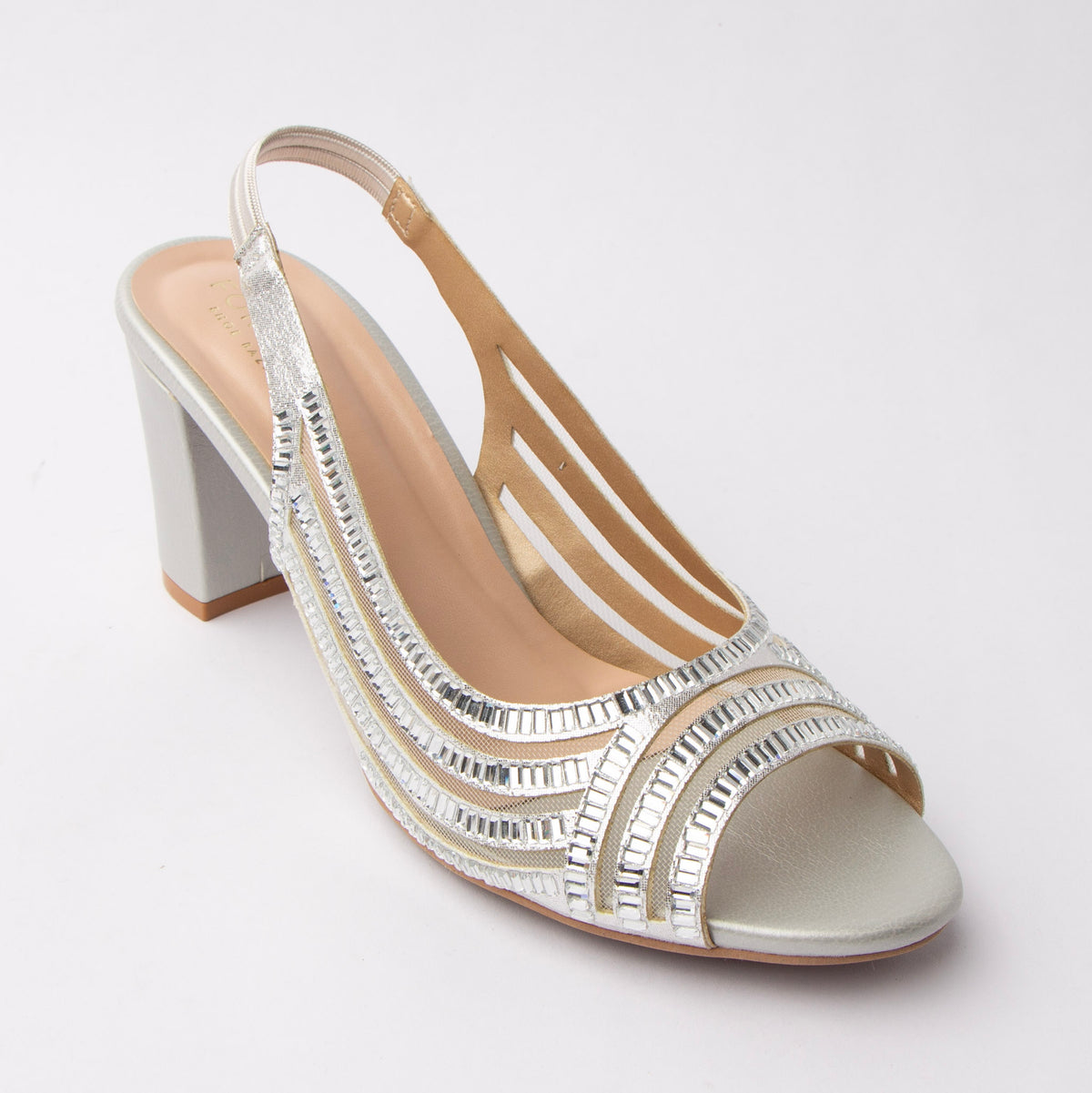 Shimmer Stack - Silver Block Heels - view 2