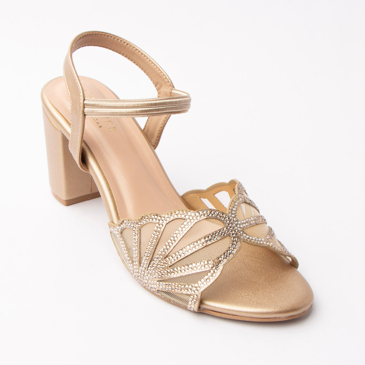Butterfly Effect - Gold Block Heels - view 2