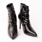 Scrunch Hour - Black Ruched Ankle Boots - view 4