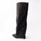 Starlight Fold - Black Embellished Knee High Boots - view 3