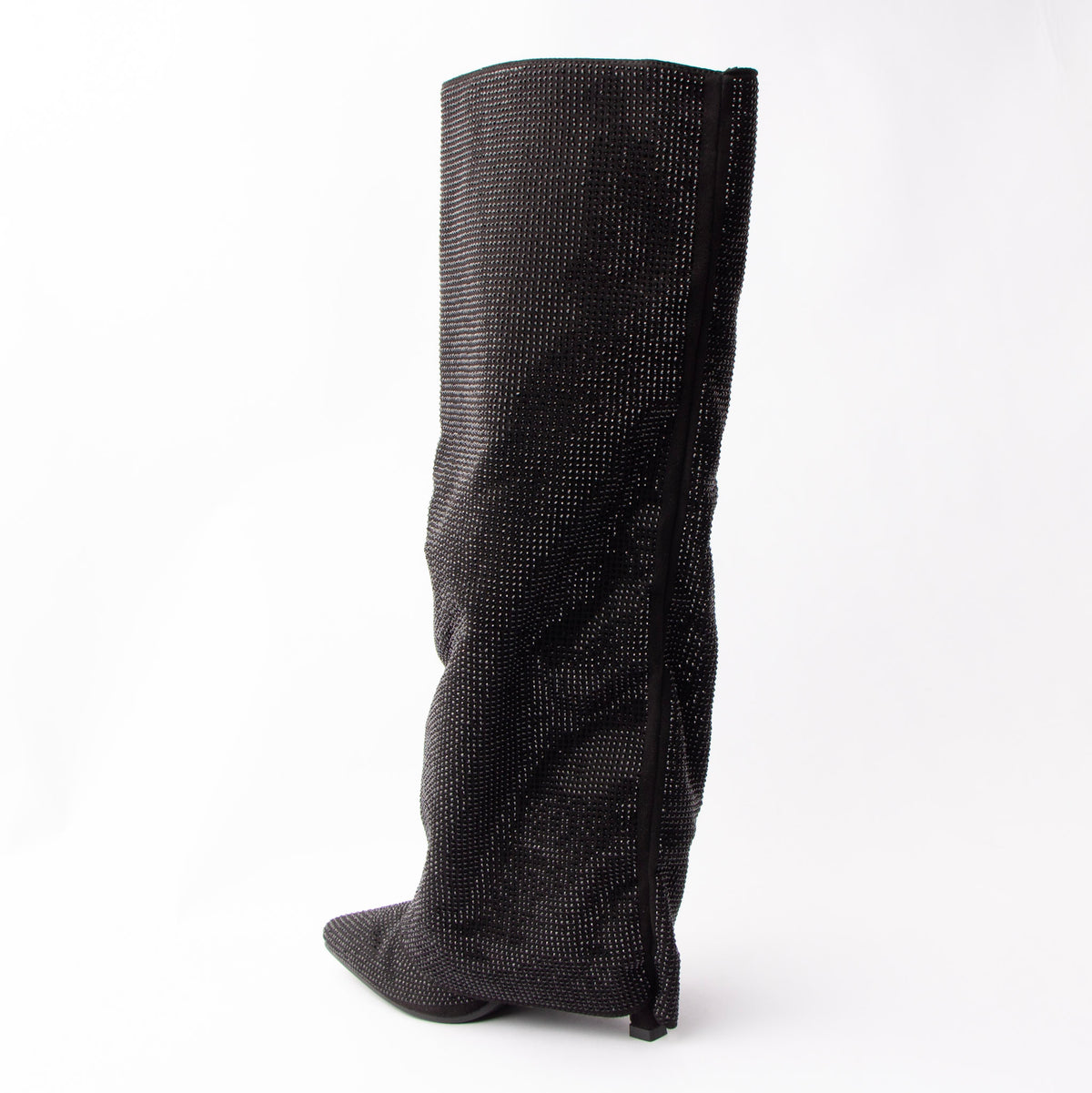 Starlight Fold - Black Embellished Knee High Boots - view 3
