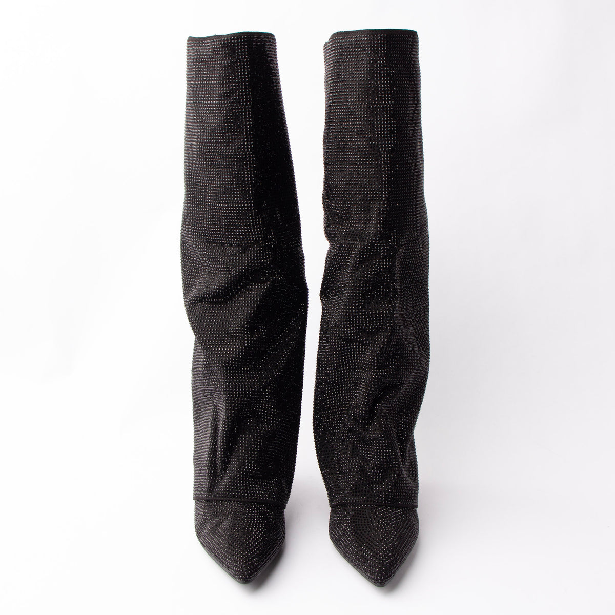 Starlight Fold - Black Embellished Knee High Boots - view 5