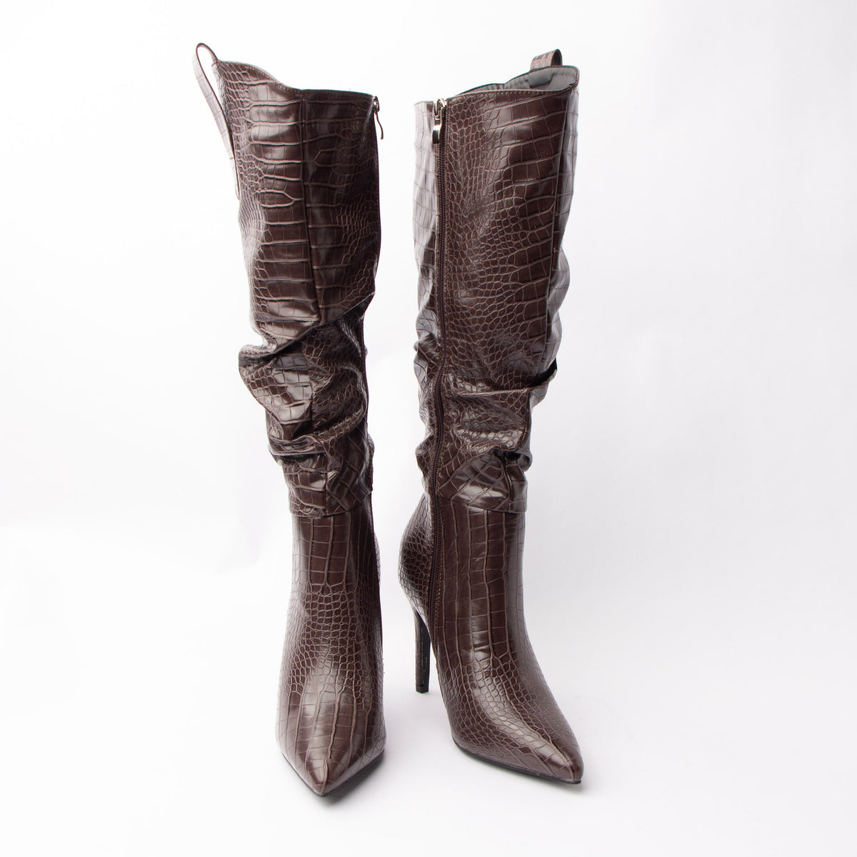 Croc Diva - Coffee Heel Boots - view 4