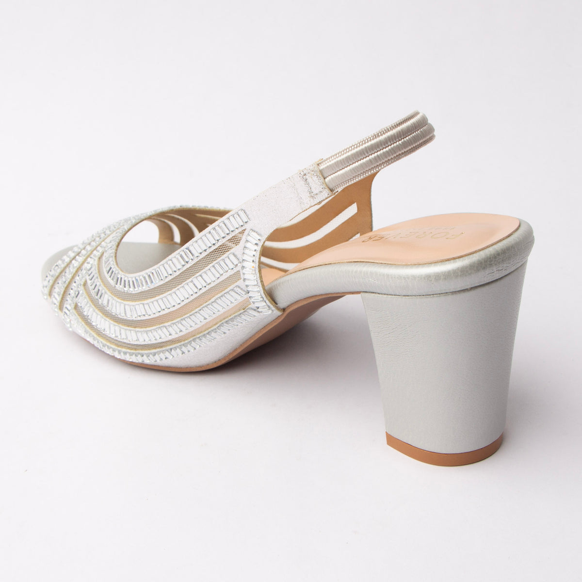 Shimmer Stack - Silver Block Heels - view 3