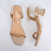 Chic Just Got Real - Gold Block Heel Sandals