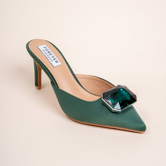 Live The Night - Green Partywear Pencil Heels