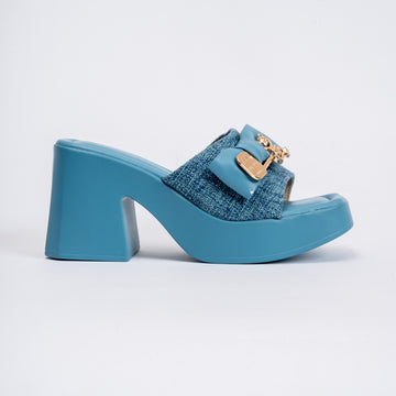 Awesome Bowsome - Blue Everyday Block Heels