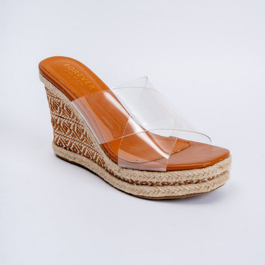Elevate The Basics - Brown Transparent Wedges