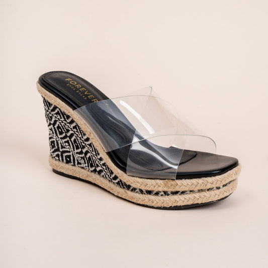 Elevate The Basics - Black Transparent Wedges