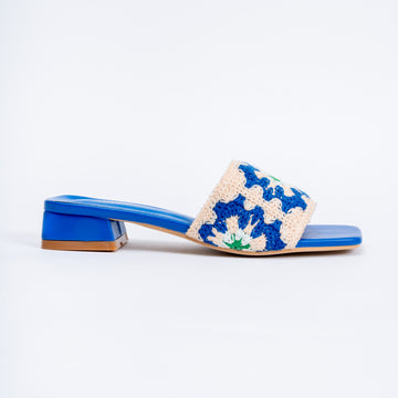 Bohemian Bliss - Blue Crochet Slide-on