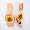 Bohemian Bliss - Beige Crochet Slide-on