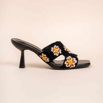 Crochet Kicks - Black Pencil Heels
