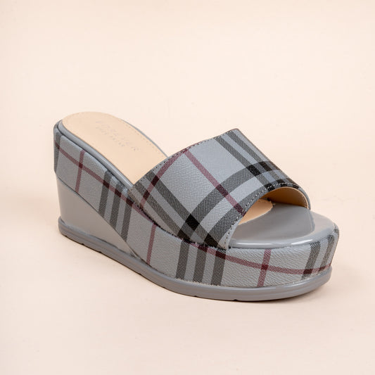 Flannel Fantasy - Grey Casual Wedges