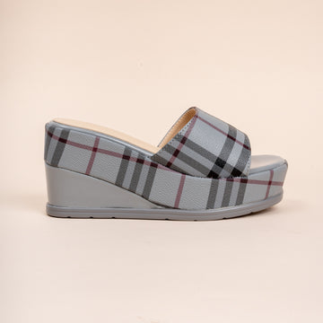 Flannel Fantasy - Grey Casual Wedges
