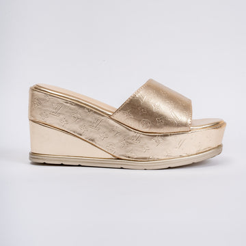 Shimmering Star - Gold Partywear Wedges