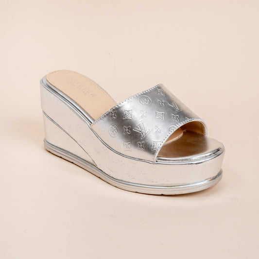 Shimmer Star - Silver Partywear Wedges